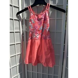 GymGo 5/6 Girls Athletic Dress Coral Butterfly